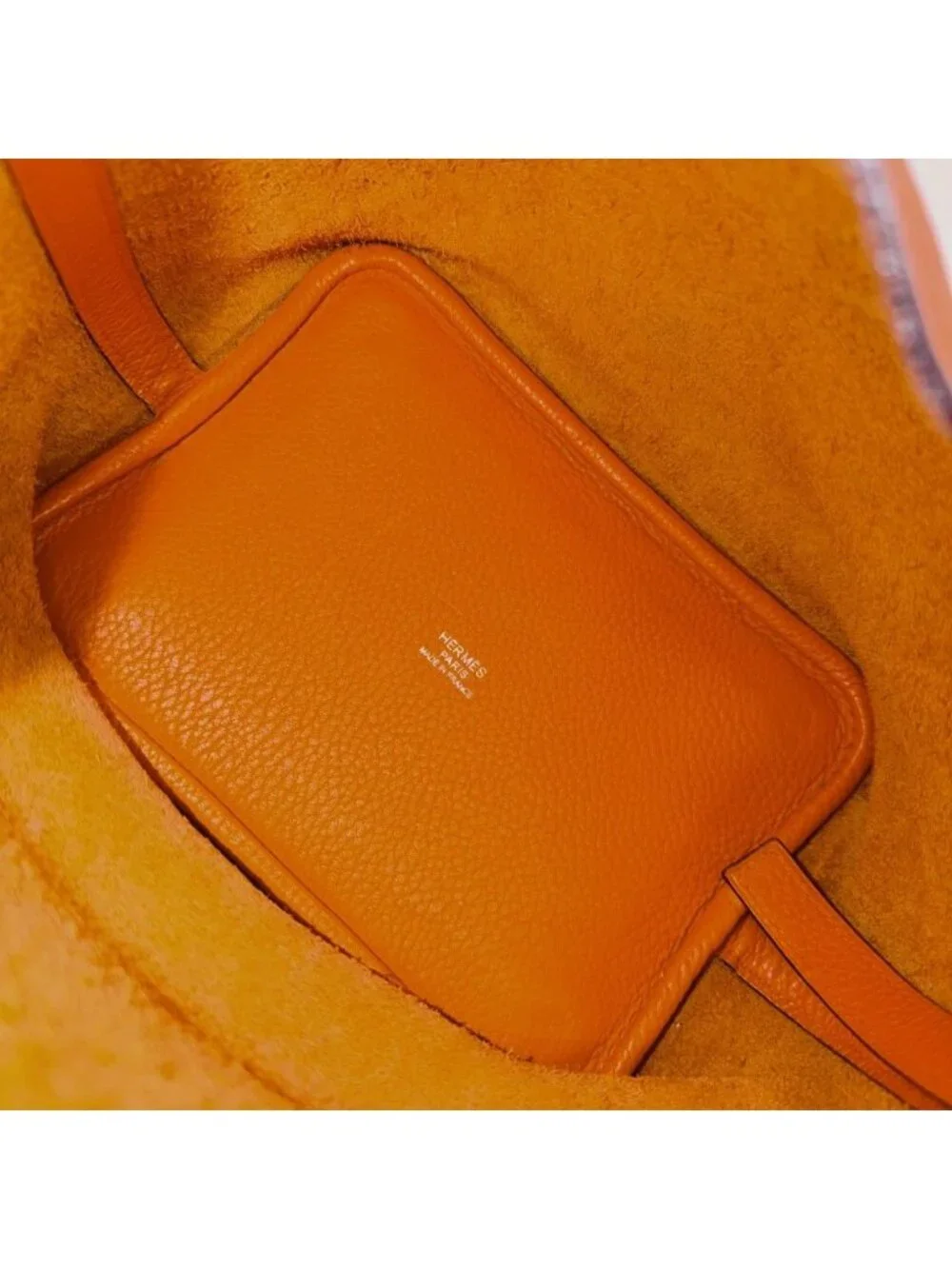 Hermes Handbag Picotin PM Leather Orange Silver